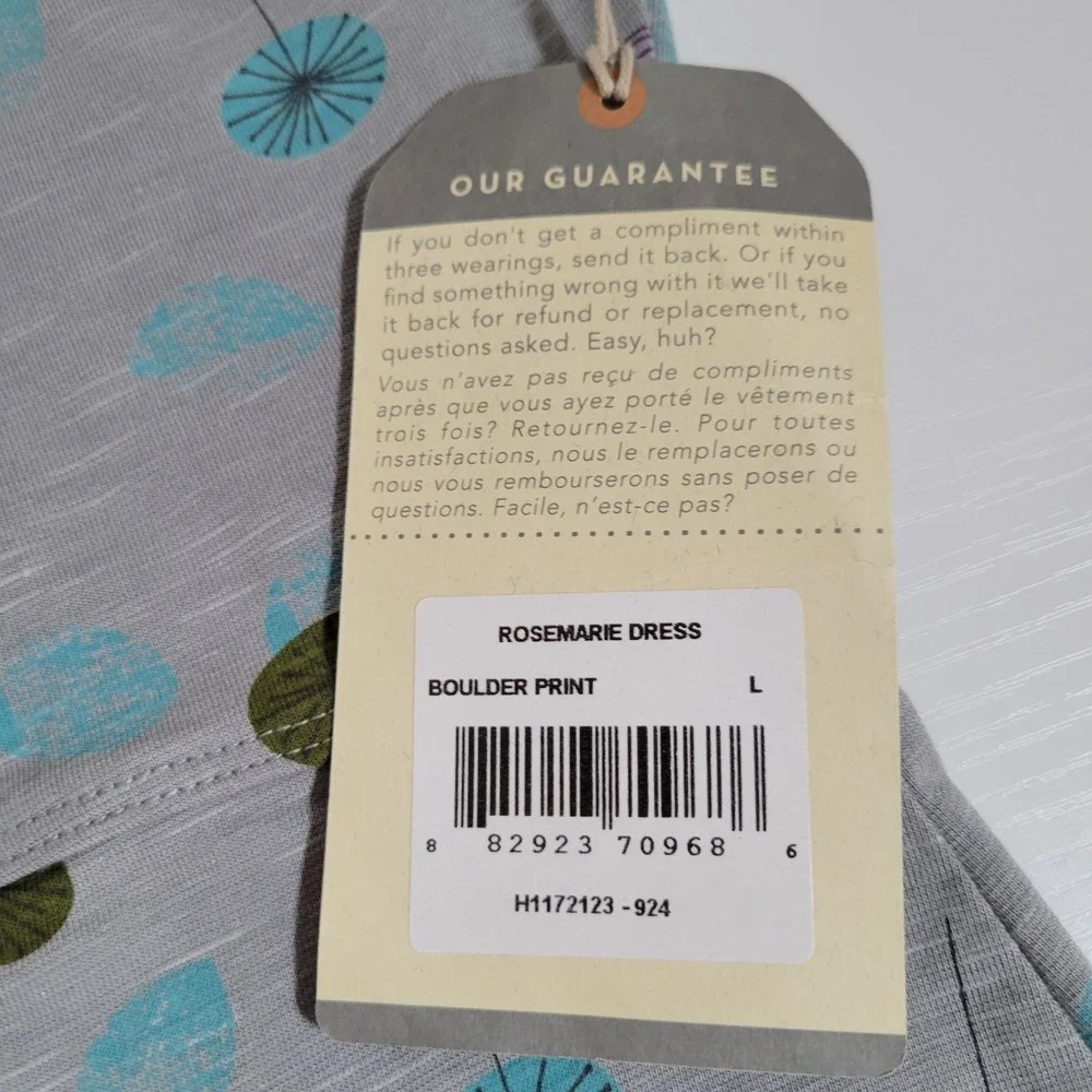 Horny Toad Rosemarie Dress Size Large Womens Floral NEW Cap Sleeve Pullover 1364 - Picture 5 of 7